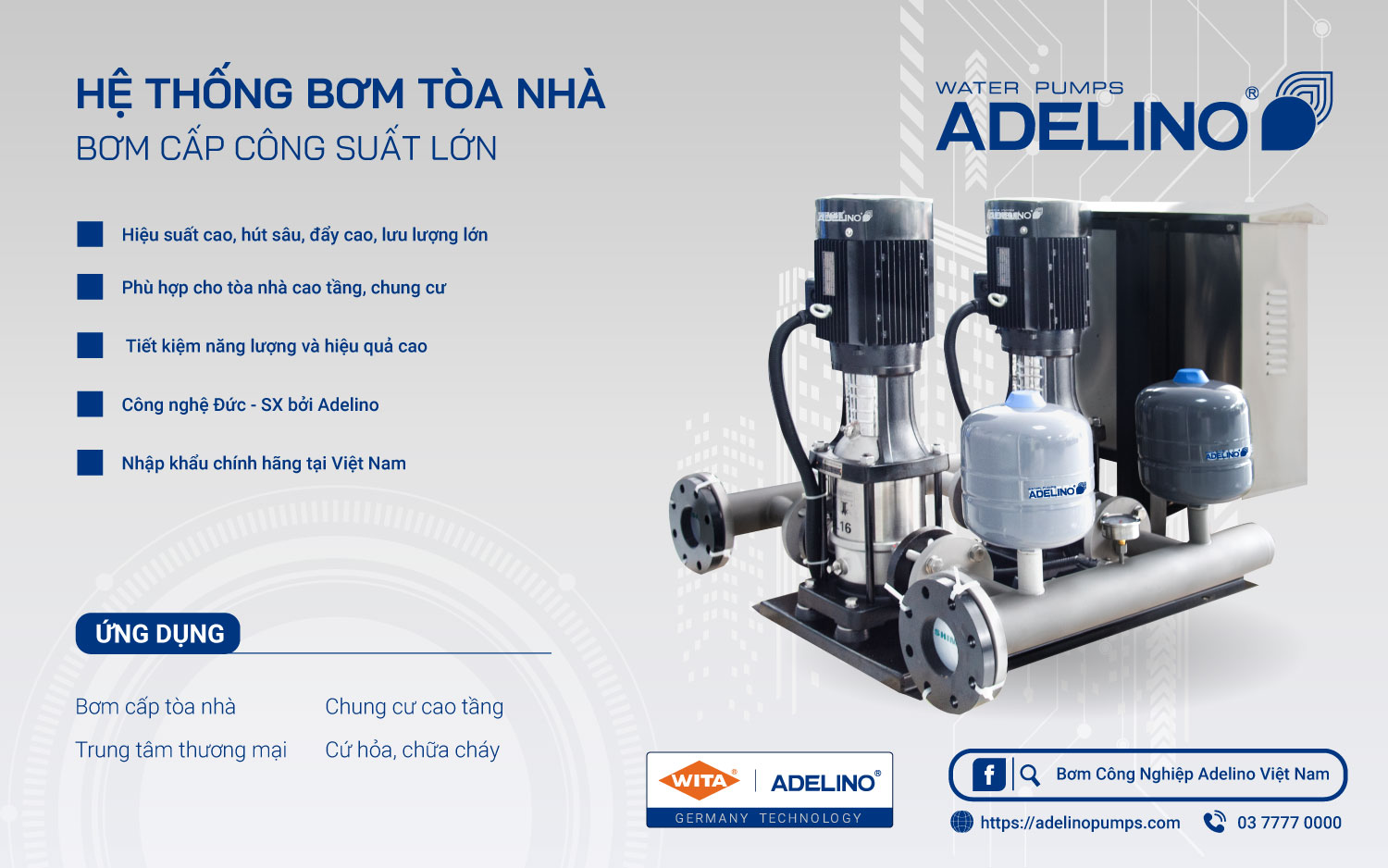 Hệ thống bơm nước công nghiệp chuyên dụng được thiết kế cho tòa nhà