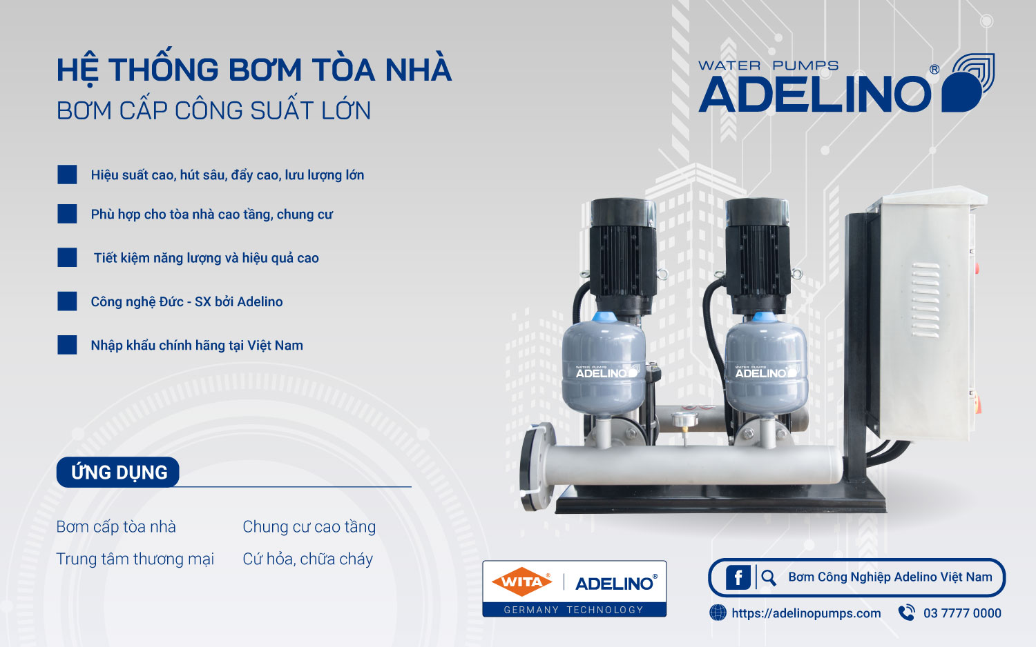Tekcom cung cấp hệ thống bơm tăng áp tòa nhà
